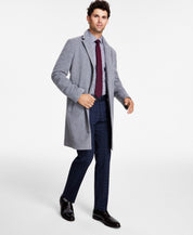 Tommy Hilfiger Mens Classic fit Overcoat Coat 42 L Light Grey Solid