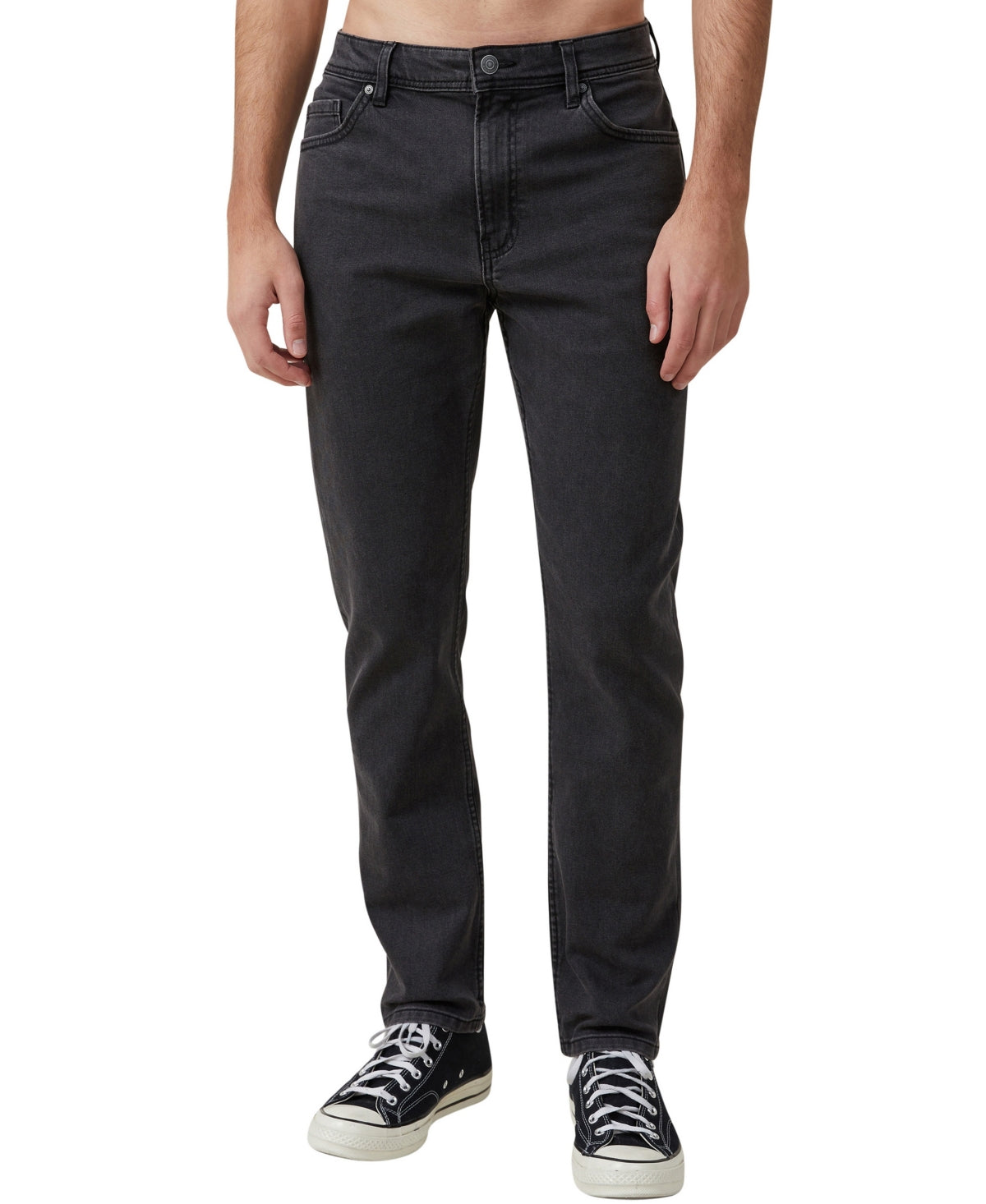 Cotton On Mens Straight fit Denim Jeans 38 / 32 Black Solid