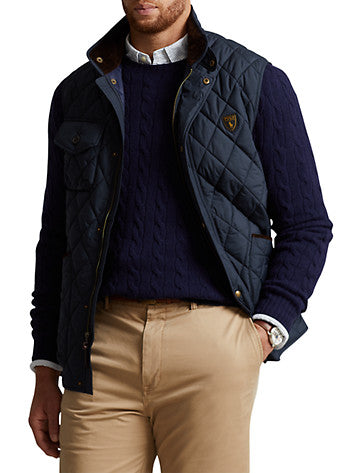 Polo Ralph Lauren Men's Big Tall Water Repellant Quilted Vest Navy Blue 4XL