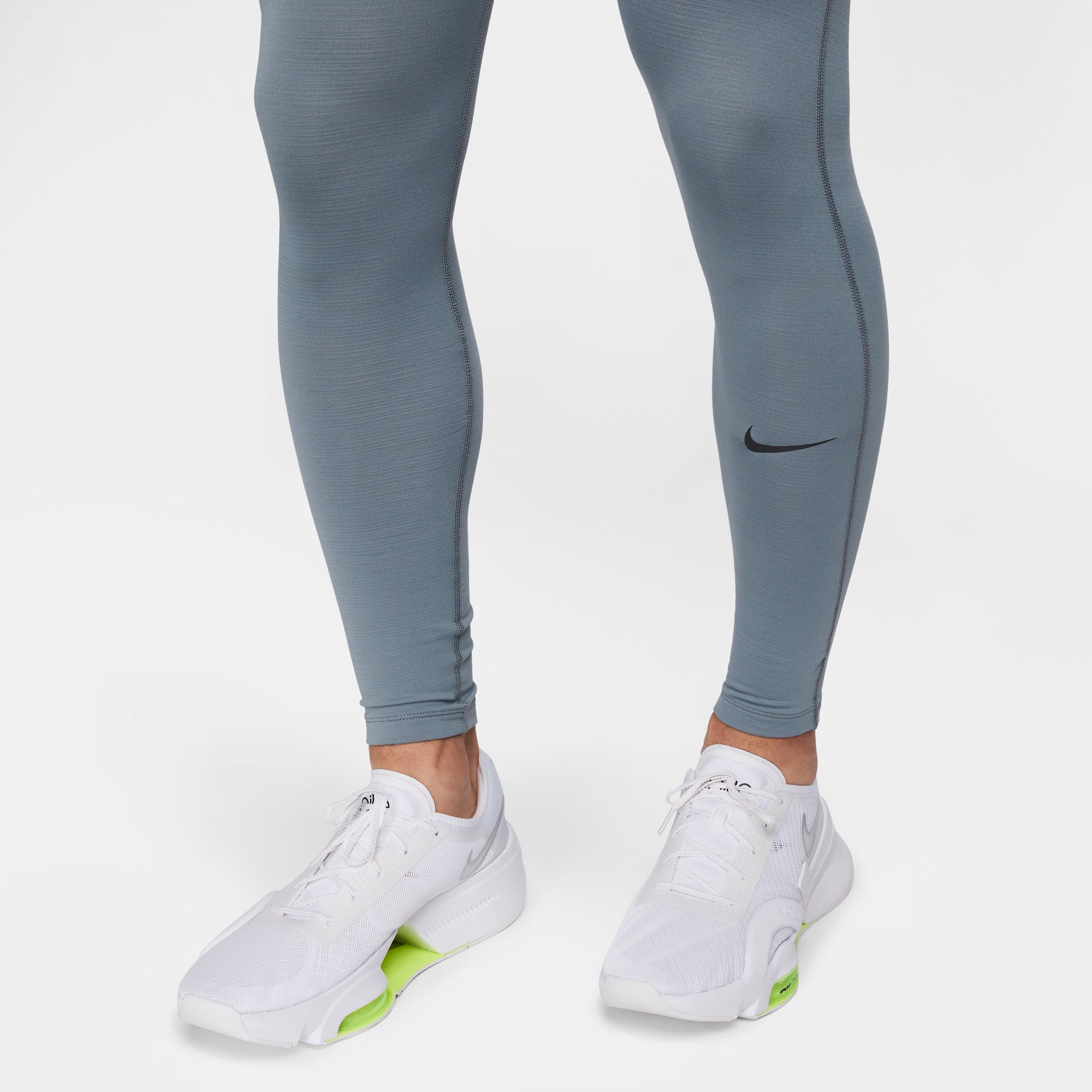 Nike Mens Pro Warm Slim Fit Dri Training Tights Pants Smoke Grey Black 2XL