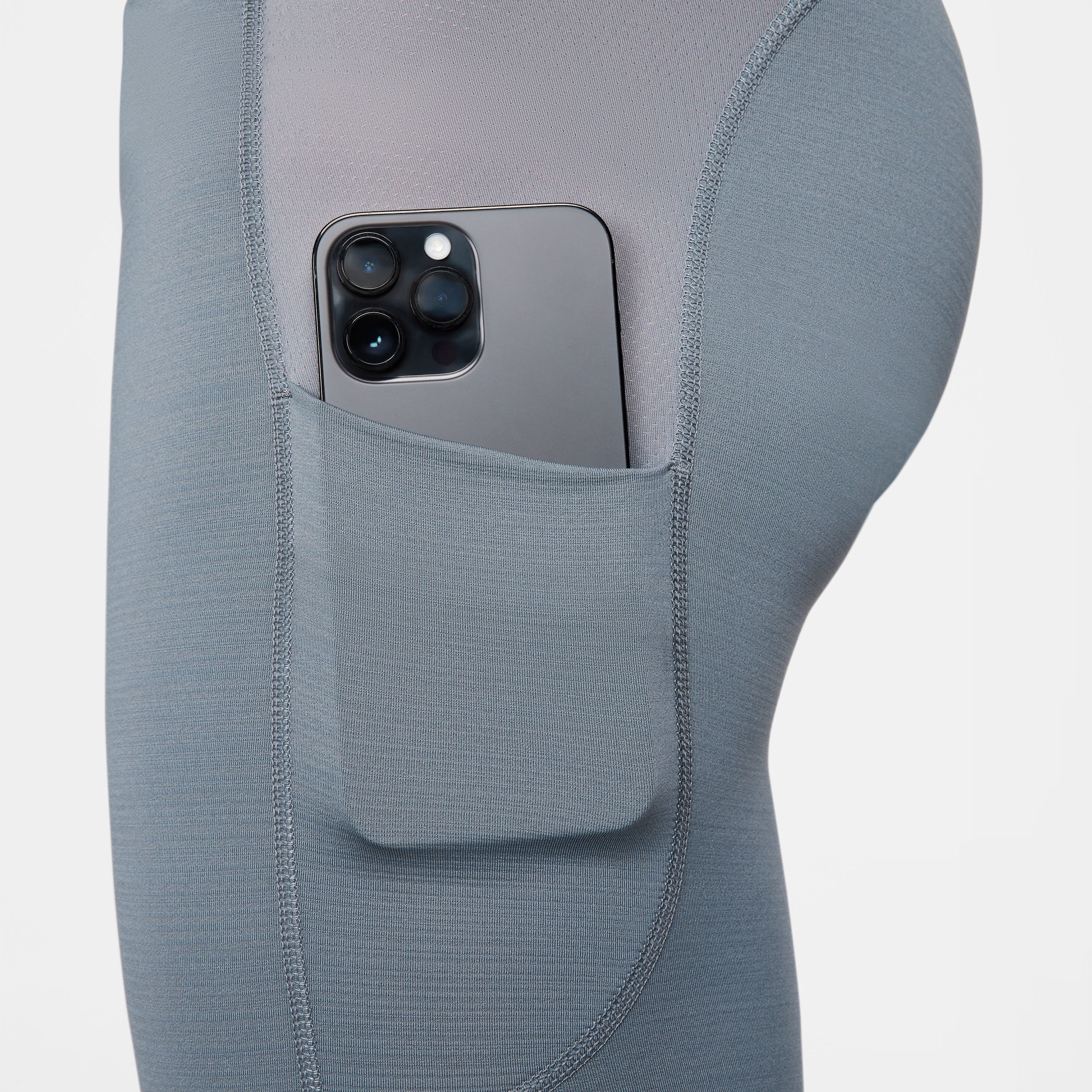 Nike Mens Pro Warm Slim Fit Dri Training Tights Pants Smoke Grey Black 2XL