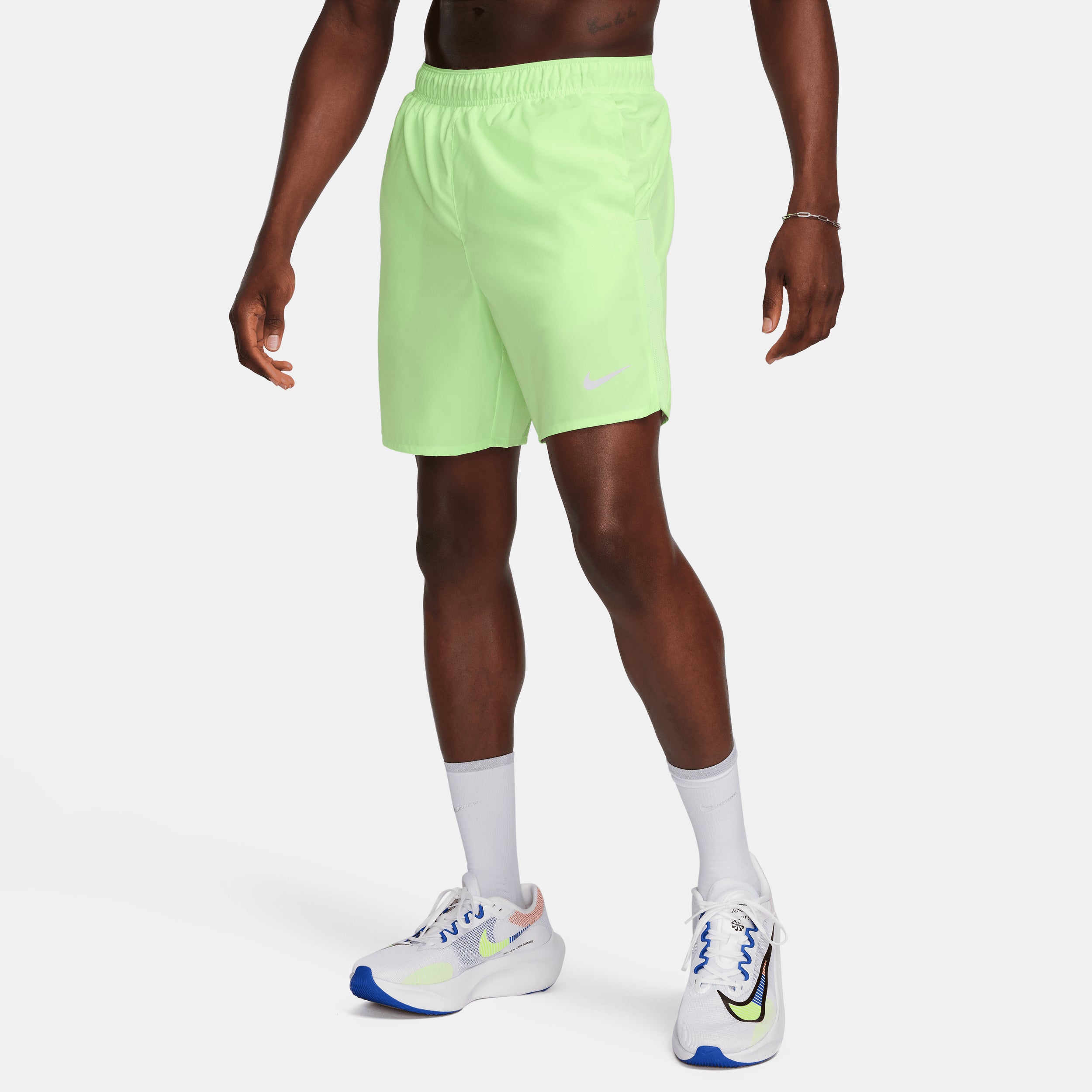 Nike Men's Challenger Dri fit Brief Lined 7" Running Shorts Green Large