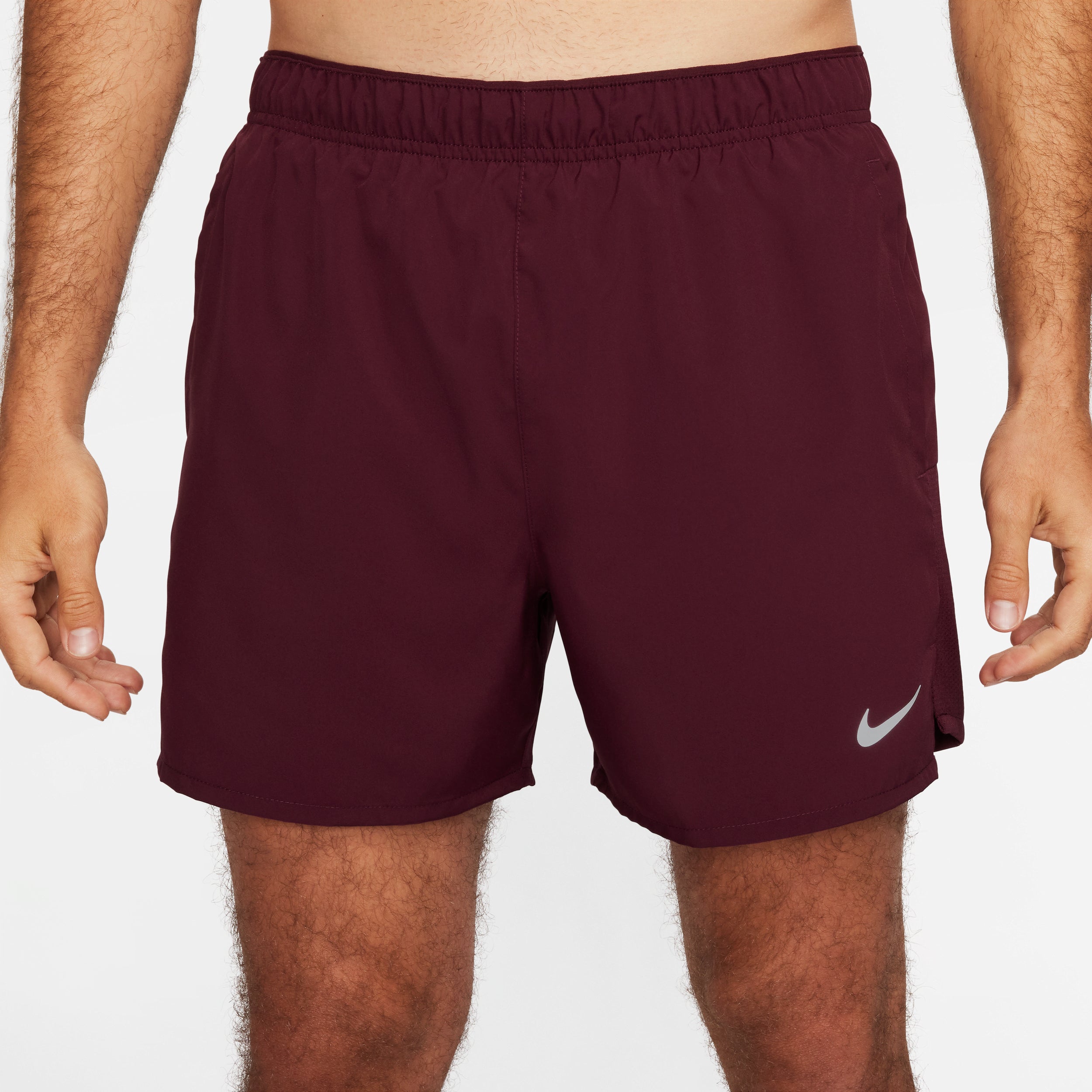 Nike Challenger Mens Dri-Fit Brief Lined 5" Running Shorts Maroon Small