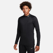 Nike Men's Pro Warm Long Sleeve Mock Shirt Black Large