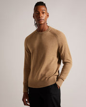 Ted Baker Glant Cashmere Crewneck Sweater Dark Tan 2 / Small
