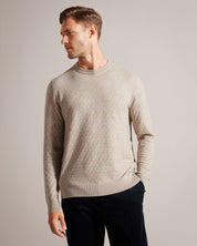 Ted Baker Mens Lounge Crewneck Sweater Brown Tan 3 / Medium