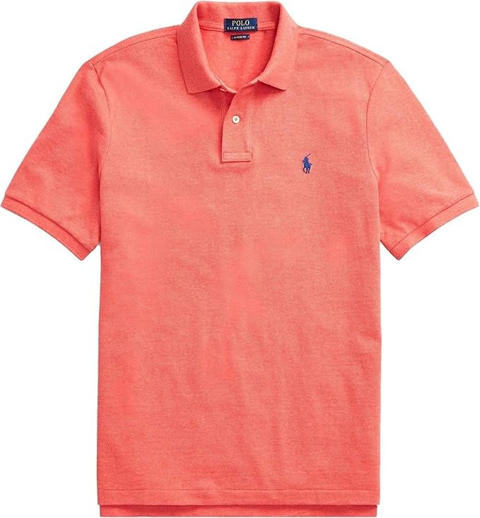 Polo Ralph Lauren Men's Cotton Custom Slim Fit Mesh Polo Shirt Rose Pink 2XL
