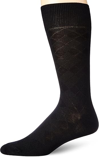 Perry Ellis Portfolio Mens Crew Socks One Size Black Diamond