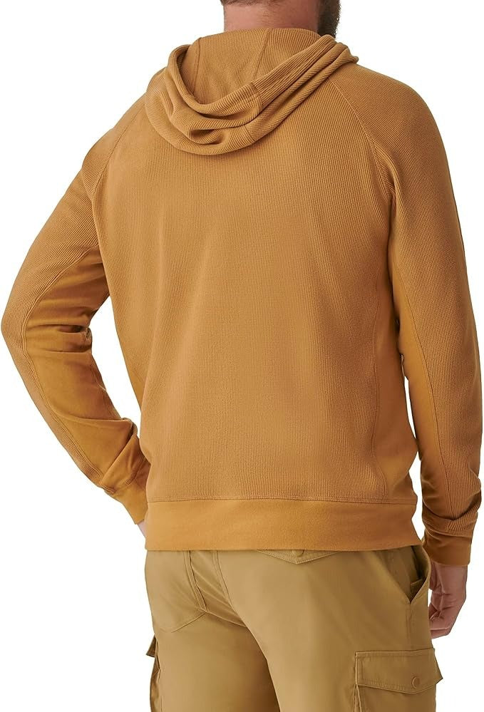 Bass Outdoor Men's Bay Stretch Waffle Knit Hoodie Sweatshirt Bone Brown 2XL