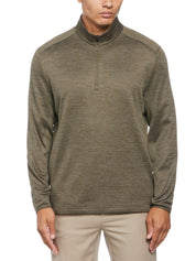 PGA TOUR Mens Two Tone Space Dyed Quarter Zip Sweater Green Heather 2XL
