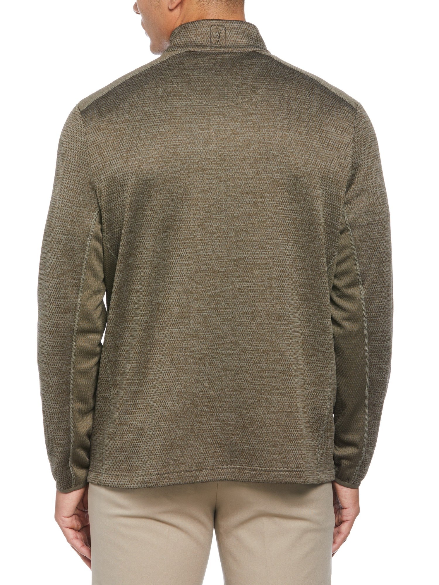 PGA TOUR Mens Two Tone Space Dyed Quarter Zip Sweater Green Heather 2XL