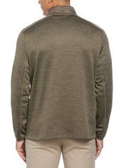 PGA TOUR Mens Two Tone Space Dyed Quarter Zip Sweater Green Heather 2XL