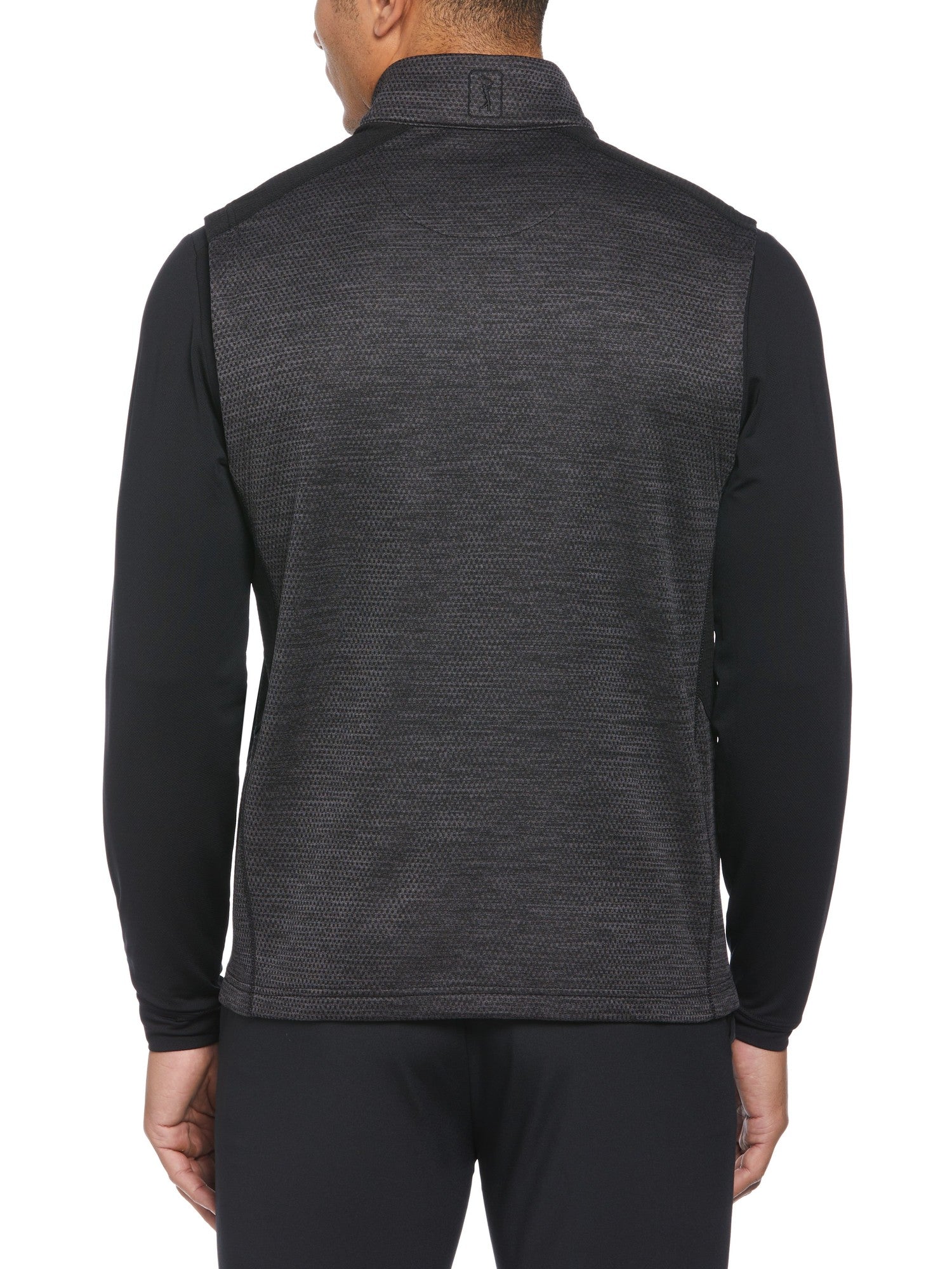 PGA TOUR Mens Two Tone Space Dyed Full Zip Vest Caviar Heather 2XL