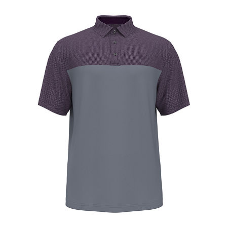 PGA TOUR Mens Regular fit Short Sleeve Polo Shirt XL Purple Grey