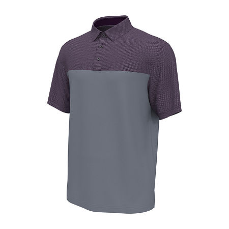 PGA TOUR Mens Regular fit Short Sleeve Polo Shirt XL Purple Grey