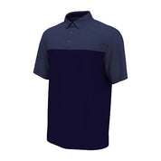 PGA TOUR Mens Athletic Fit Airflux Birdseye Polo Shirt Peacoat Blue  Small