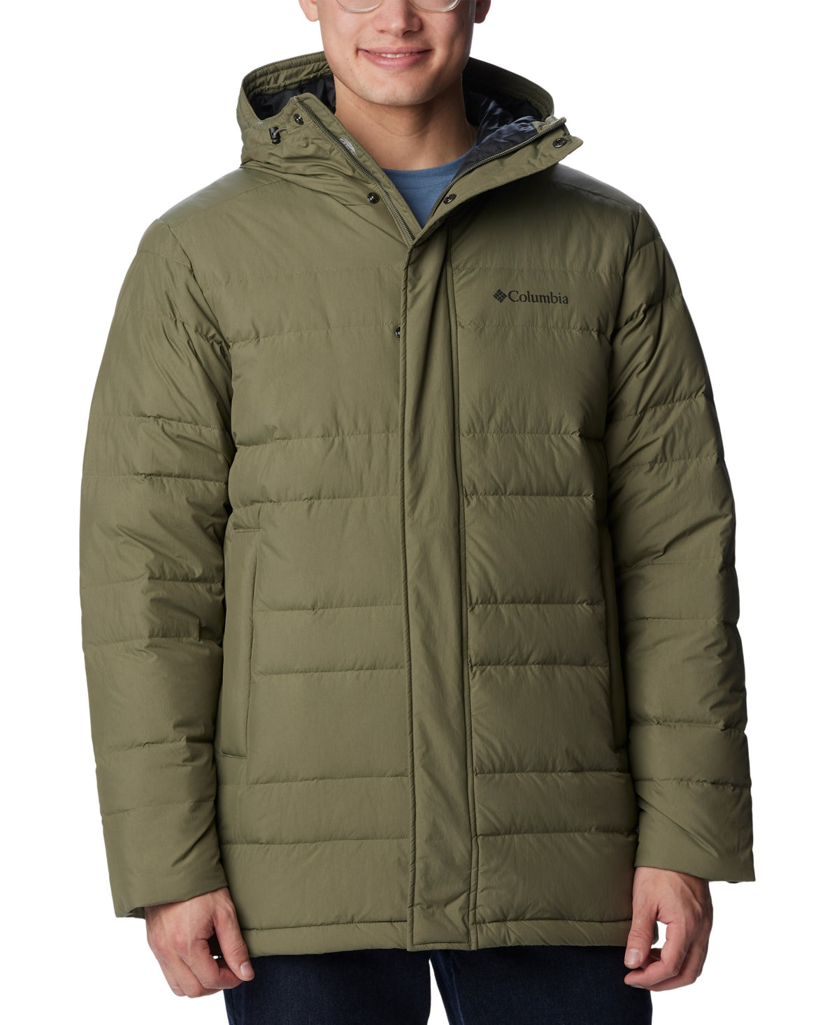 Columbia Mens Regular fit Parka Coat Medium Green Solid Waterproof