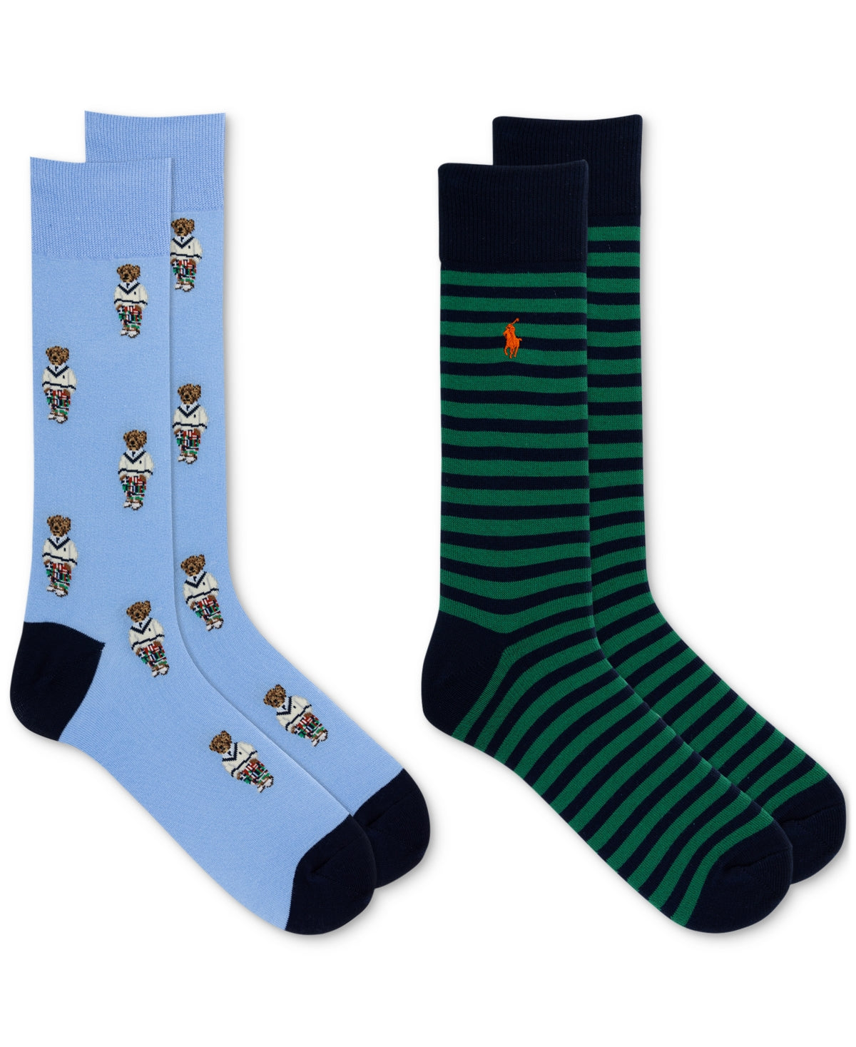 Polo Ralph Lauren Mens Mini Cricket Bear Crew Slack Socks Light Blue 10 to 13