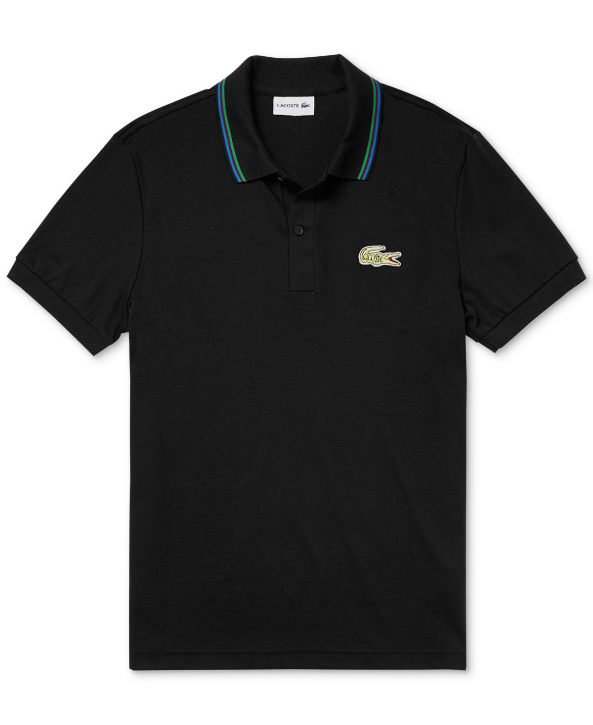 Lacoste Mens Regular fit Short Sleeve Polo Shirt Small Black Solid
