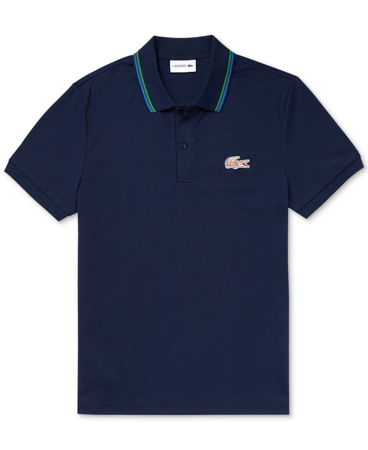 Lacoste Mens Regular fit Short Sleeve Ribbed 166 Polo Shirt Small Blue Solid