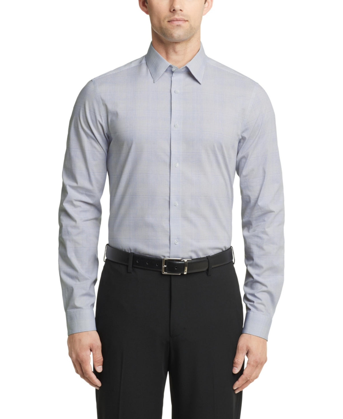 Calvin Klein Mens Slim fit Dress Shirt XL 17 in 32-33 White Check