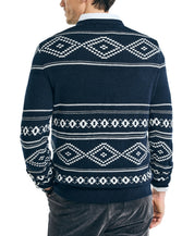 Nautica Mens Fair Isle Crewneck Sweater Navy Seas Blue Multi Color 2XL