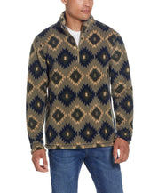 Weatherproof Vintage Mens Southwest Sherpa Quarter Zip Sweater Beige Medium