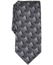 Alfani Mens Necktie  Barkis Geo Print Charcoal Tie