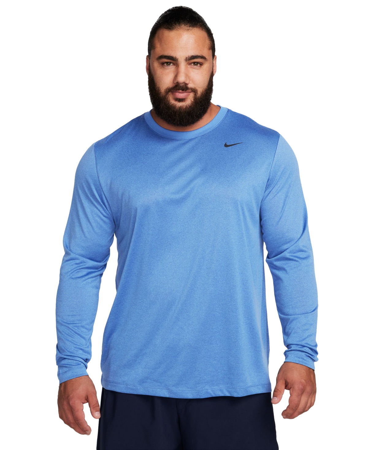 Nike Mens Regular fit Long Sleeve T-Shirt Shirt Medium Blue Solid