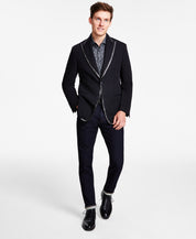 Tallia Men's Slim Fit Black Sport Coat Blazer Black 42L