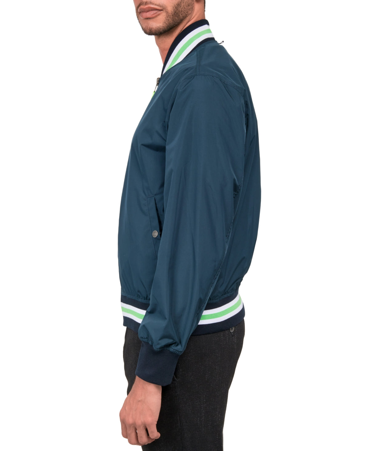 Society Of Threads Mens Classic fit Bomber Jacket Coat Small Blue Reversible