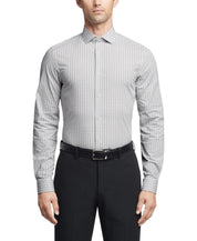 Calvin Klein Mens Slim fit Dress Shirt Medium 15 in 34-35 Light Grey Plaid