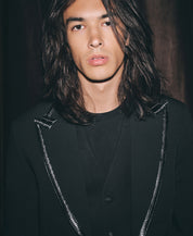 Tallia Mens Slim Fit Sport Coat Blazer Black 40R