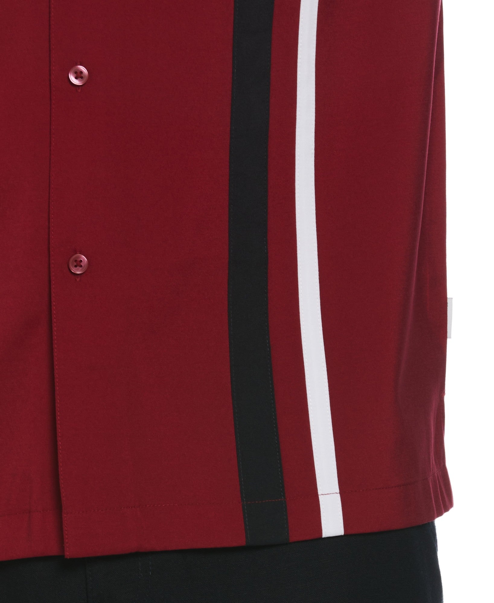 Cubavera Men's Tri Color Camp Collar Retro Panel Short Sleeve Shirt Red Small