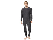 Nautica Mens 2 Pc Waffle Knit Pajama Shirt Pants 2PC Set Black 2XL