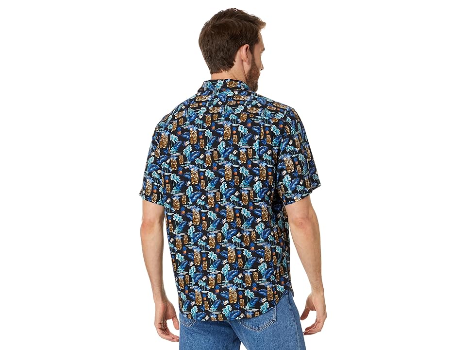 Tommy Bahama Mens Tiki Tropics Graphic Button Down Shirt Black XL