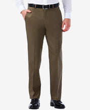Haggar Mens Classic fit Dress Pants 36 / 29 Beige Solid Stretch