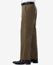 Haggar Mens Classic fit Chinos Pants 34 / 29 Brown Solid Stretch