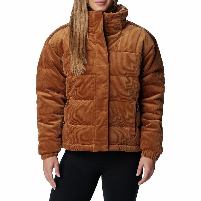 Columbia Womens Regular fit Corduroy Puffer Jacket Coat XL Brown Solid