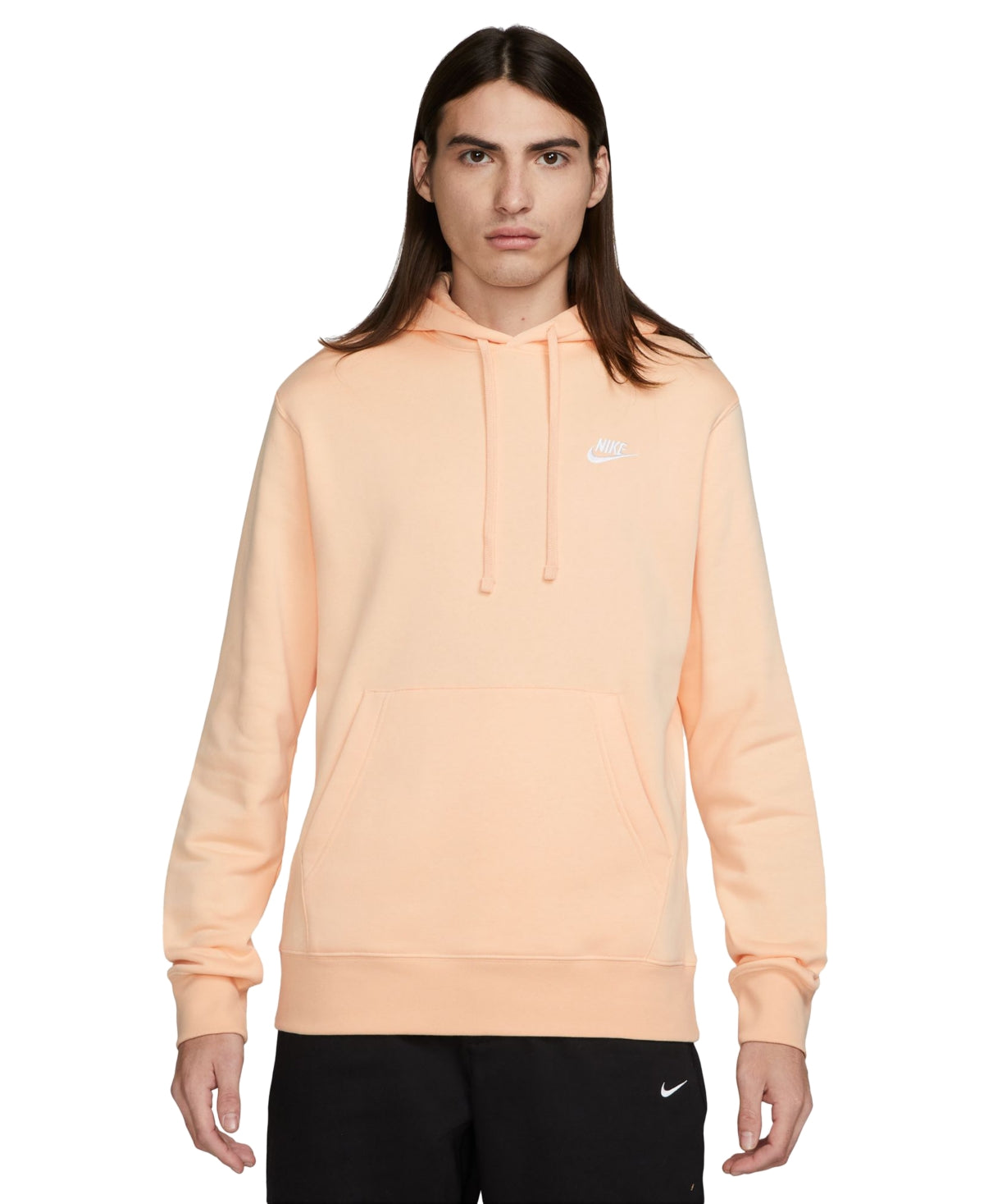 Nike Mens Club Fleece Peach Orange Sweatshirt Hoodie Small