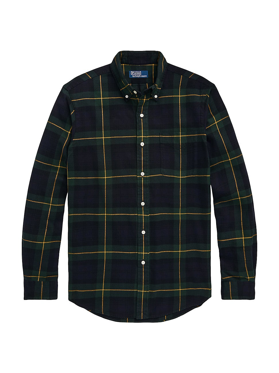 Polo Ralph Lauren Mens Flannel Plaid Custom Fit Button Down Shirt Green Small