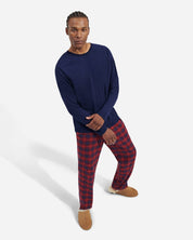 Ugg Mens Regular fit Long Sleeve Pajama Pants Set XL Navy Blue Red