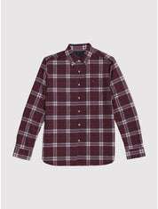 Tommy Hilfiger Mens Regular Fit Brushed Plaid Button Down Shirt Small