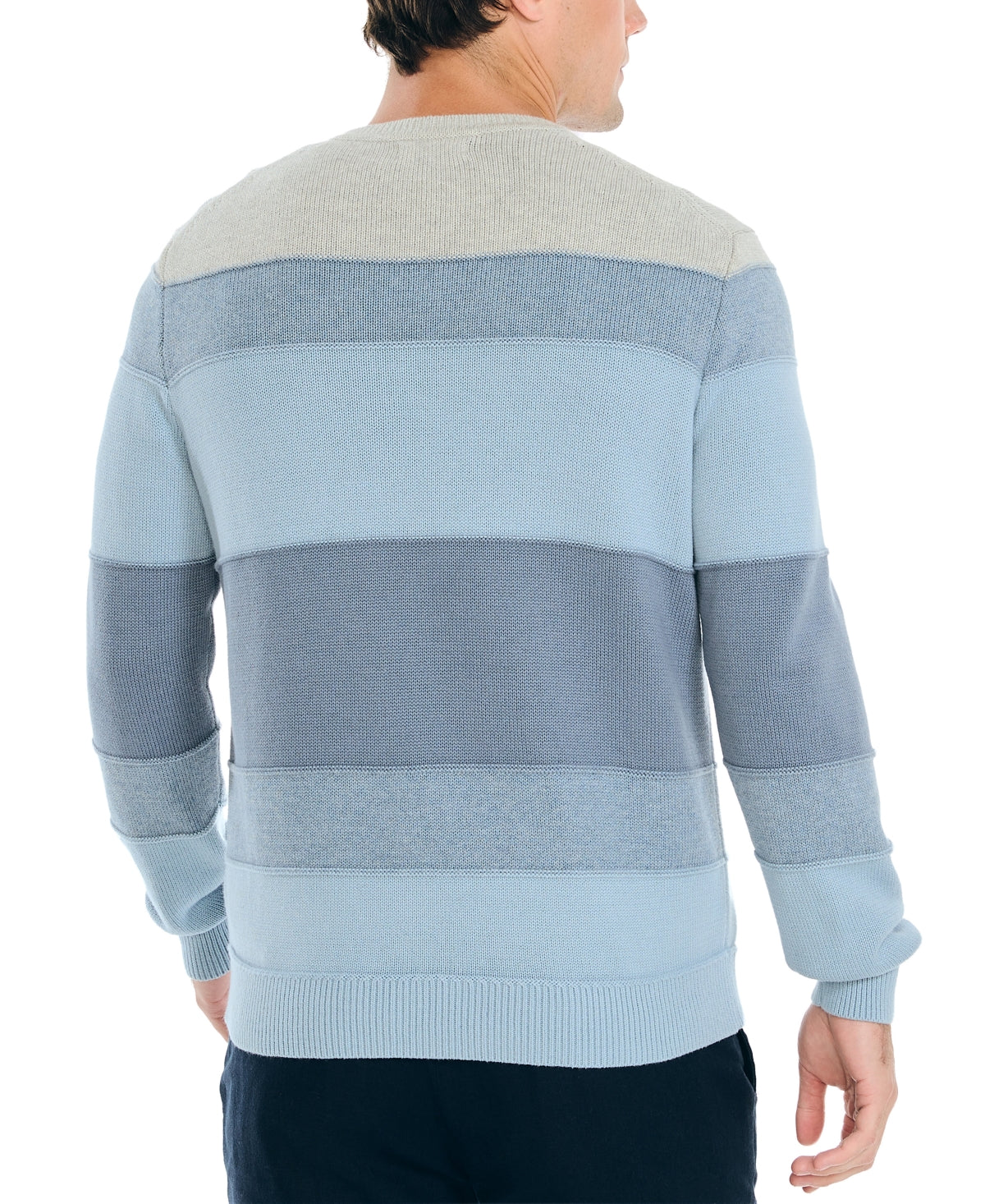 Nautica Mens Regular fit Crewneck Sweater XL Blue Petrol Striped