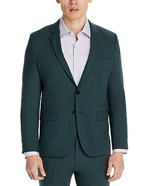 Hugo Boss Men Extra Slim fit Suit Jacket Blazer 42 R Green Solid Stretch