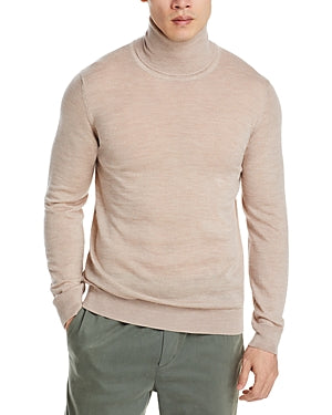 Nn07 Mens Regular fit Long Sleeve Turtleneck Sweater Small Turtleneck Beige