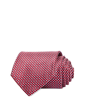 The Men's Store  Floral Grid Silk Classic Tie Red Necktie