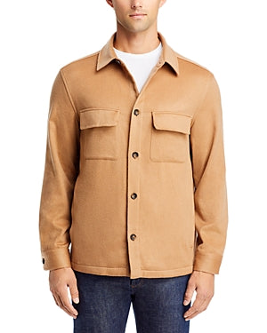 The Men's Store  Pure Cashmere Overshirt Coat Medium Camel