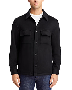 The Mens Store  Pure Cashmere Overshirt Jacket Medium Black