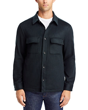 The Men's Store  Pure Cashmere Overshirt Coat Medium Dark Green
